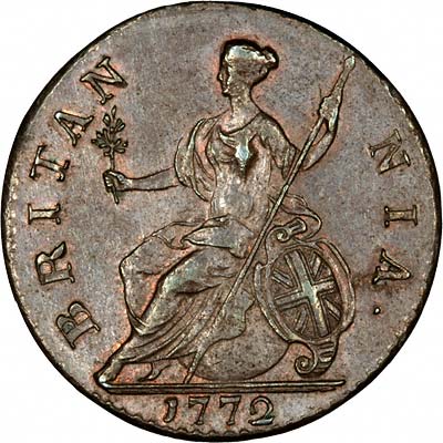 Reverse of 1772 George III Half Penny